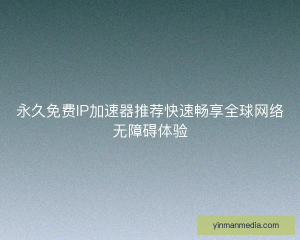 永久免费IP加速器推荐快速畅享全球网络无障碍体验